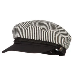 Unisex Striped Cotton Adjustable Greek Sailor Hat