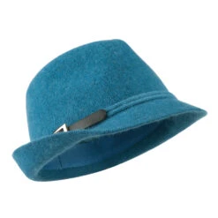 Angora Fedora With Belt Buckle Accent
