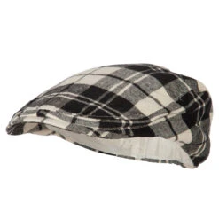 Boy's Cotton Plaid Print Ivy Cap