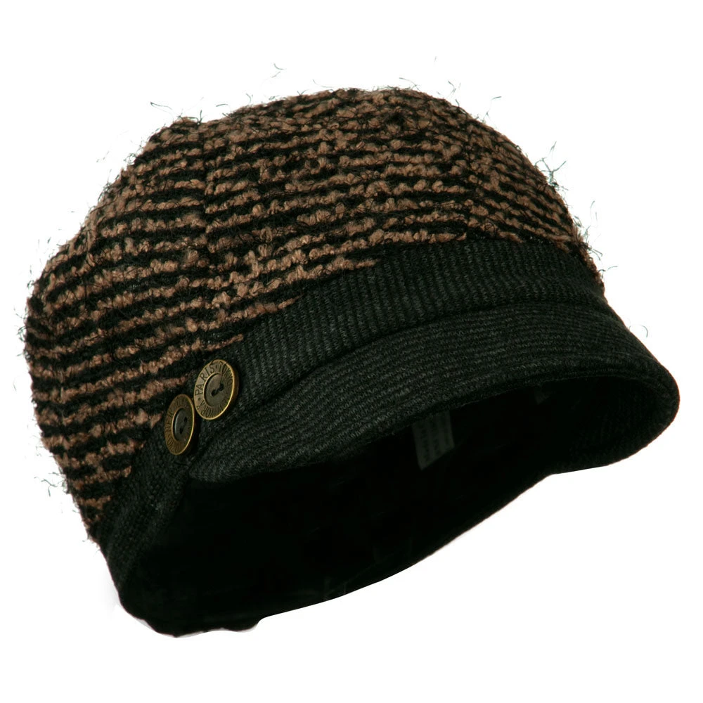 Ladies Corduroy Brim Cabbie Cap - Image 3