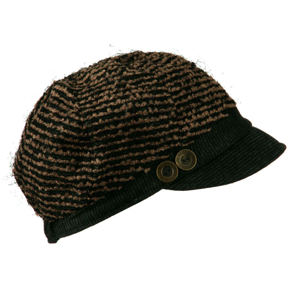 Ladies Corduroy Brim Cabbie Cap - Image 2