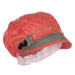 Women's 8 Panel Buttons Cabbie Cap