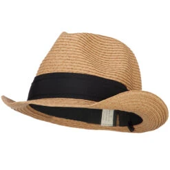 Boy's Paper Braid Wide Ribbon Fedora