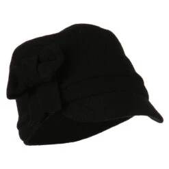 Ladies Wool Bow Cabby Cap
