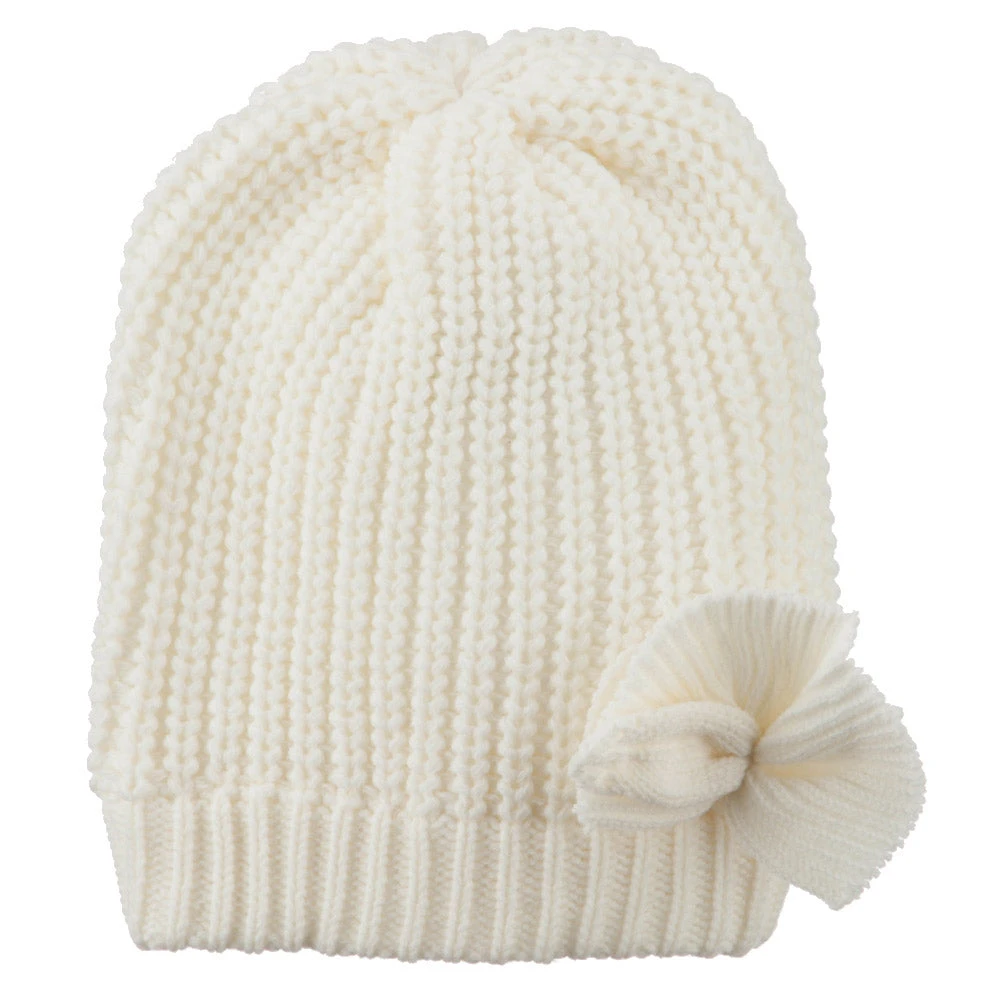 Big Crown Crocheted Bow Beanie - Image 8