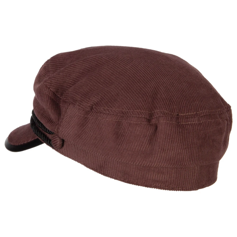 Corduroy Greek Fisherman Captain Cap With Rope - Image 12