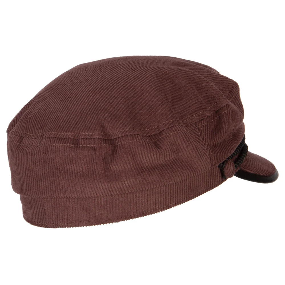 Corduroy Greek Fisherman Captain Cap With Rope - Image 13