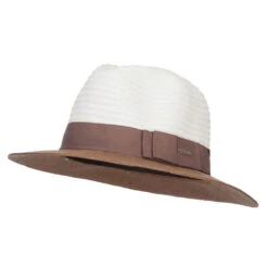 Color Block Panama Hat With Band