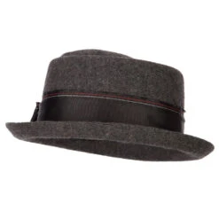 Women's Wool Blend Ribbon Band And Bow Trim Pork Pie Fedora Hat
