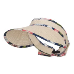 Floral Edge Roll Up Sun Visor