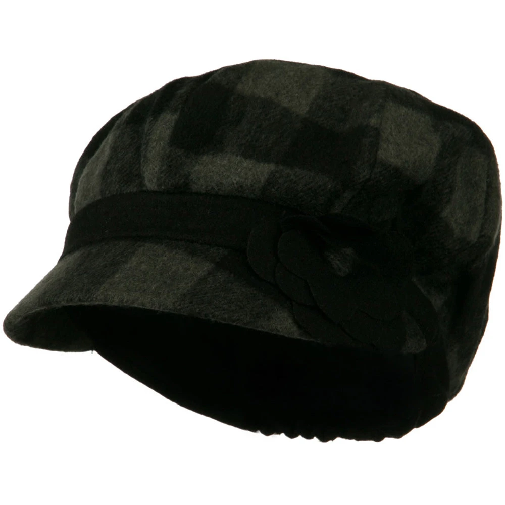 Flower Short Brim Newsboy Hat
