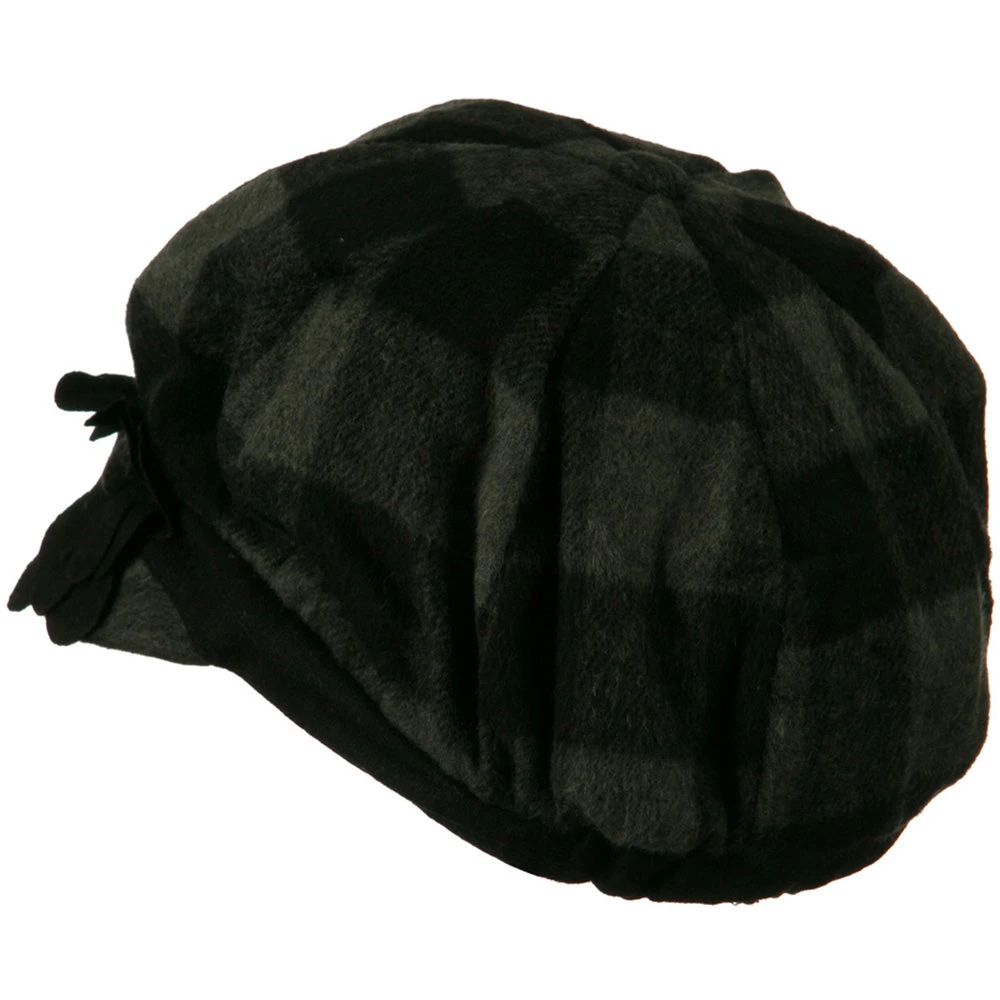 Flower Short Brim Newsboy Hat - Image 4