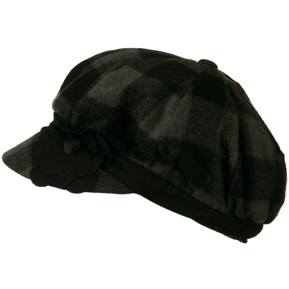 Flower Short Brim Newsboy Hat - Image 2