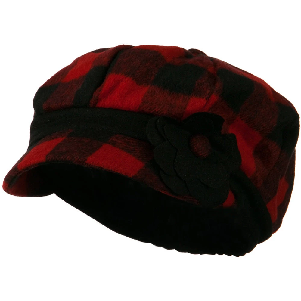Flower Short Brim Newsboy Hat - Image 11