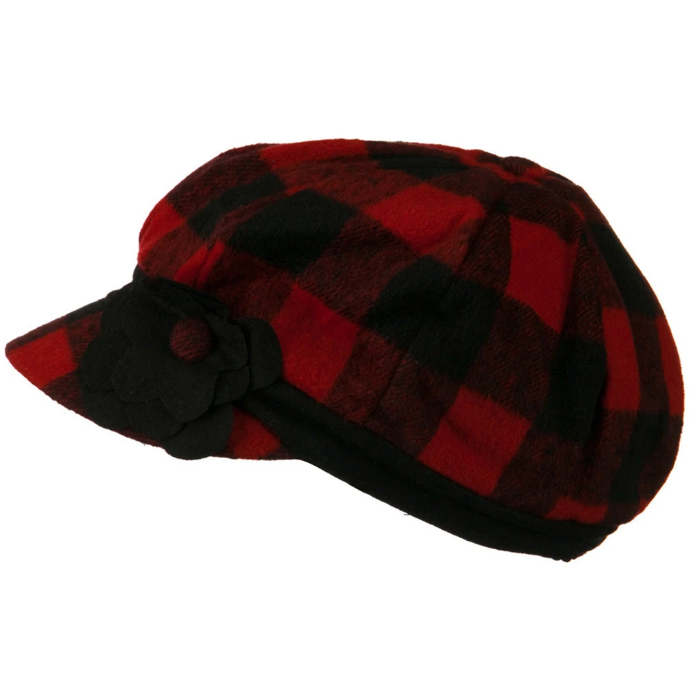 Flower Short Brim Newsboy Hat - Image 14