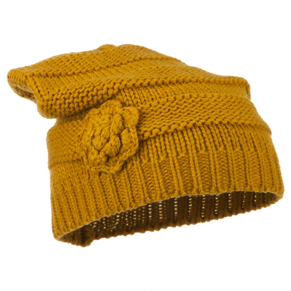 Flower Knit Long Beanie - Image 6