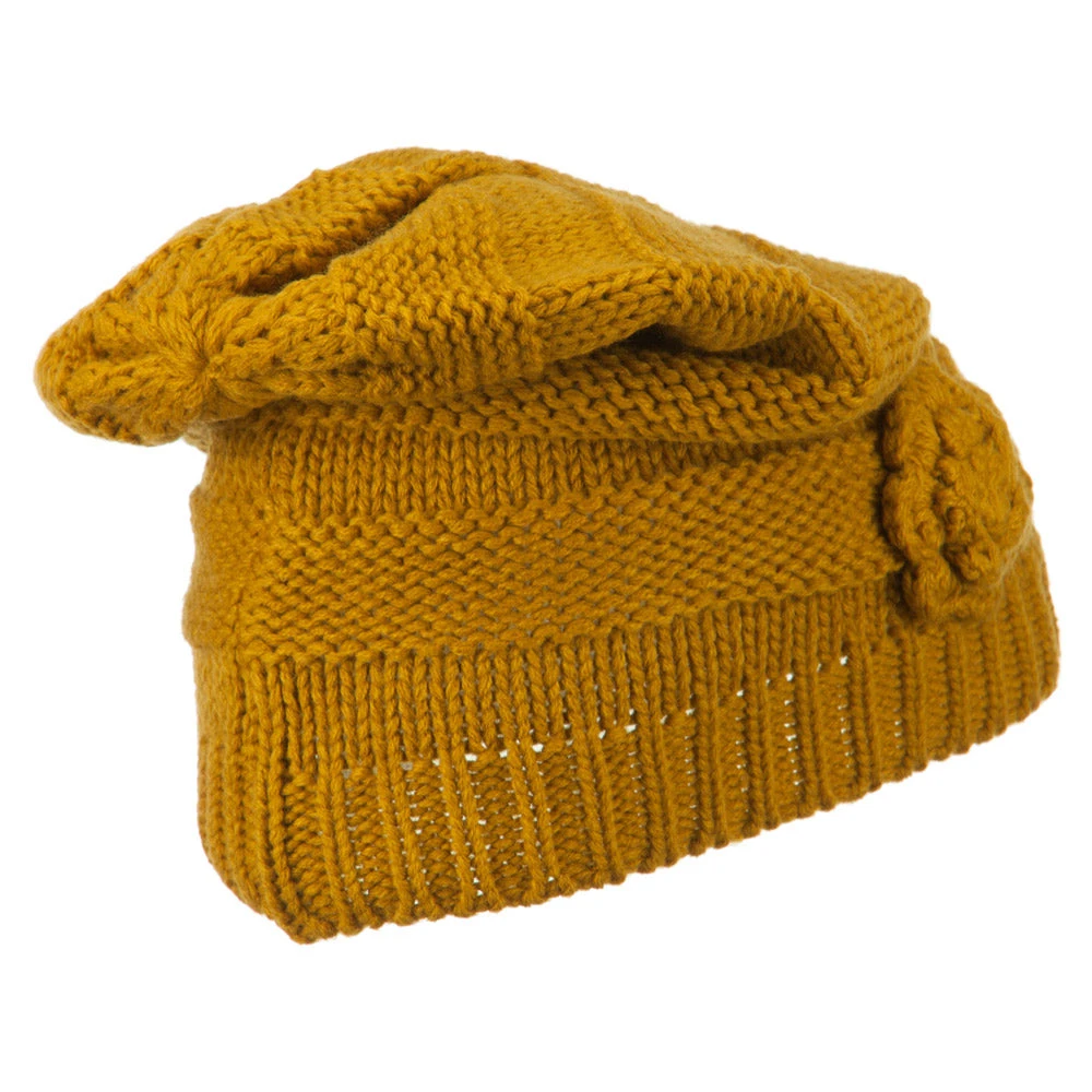 Flower Knit Long Beanie - Image 7