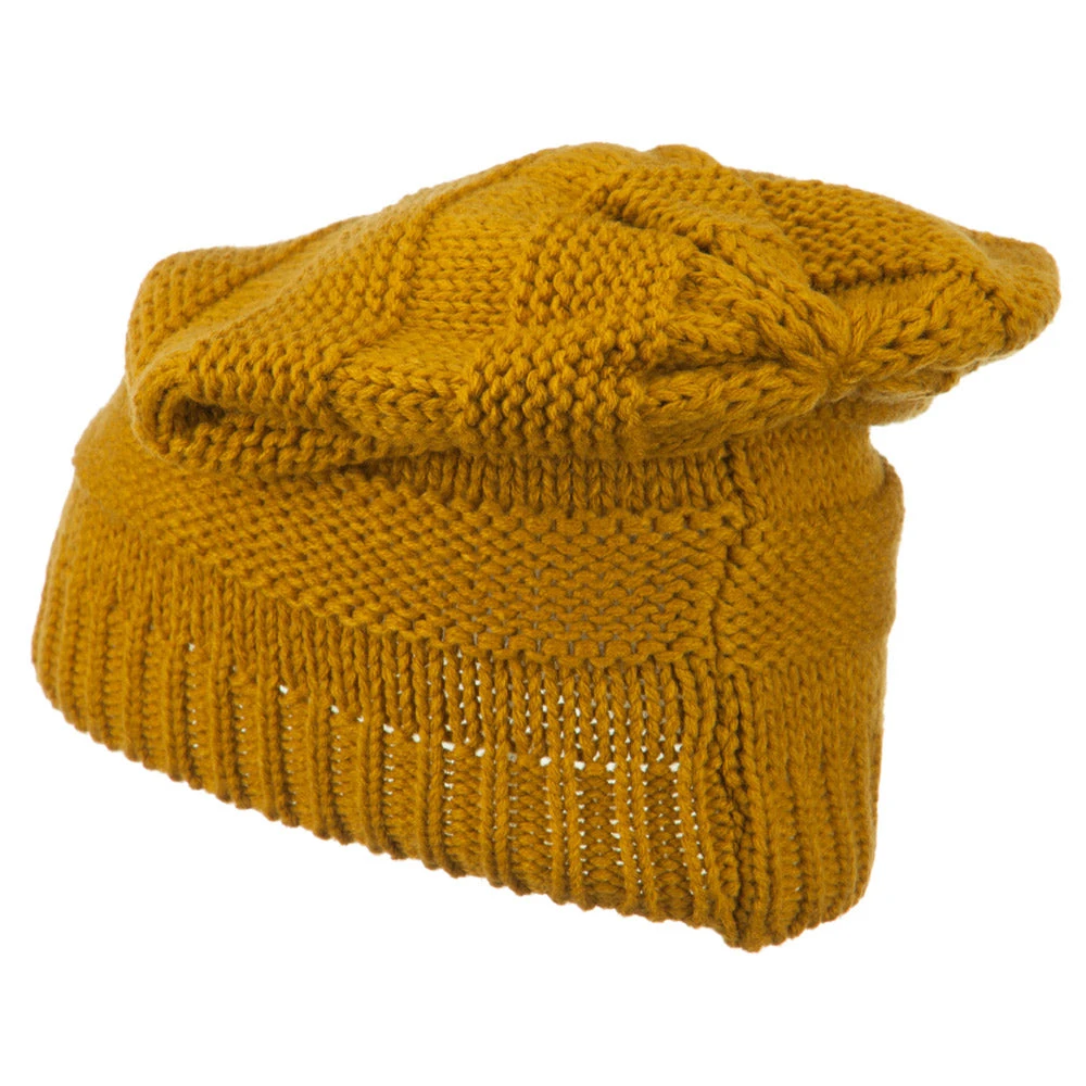 Flower Knit Long Beanie - Image 8