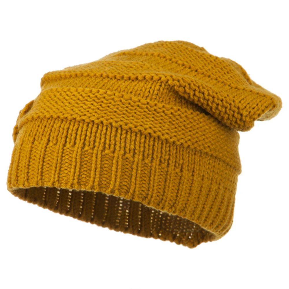 Flower Knit Long Beanie - Image 9