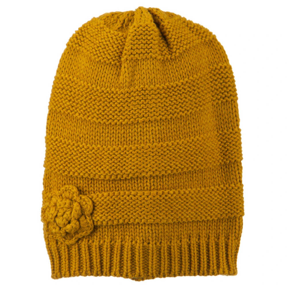 Flower Knit Long Beanie - Image 10