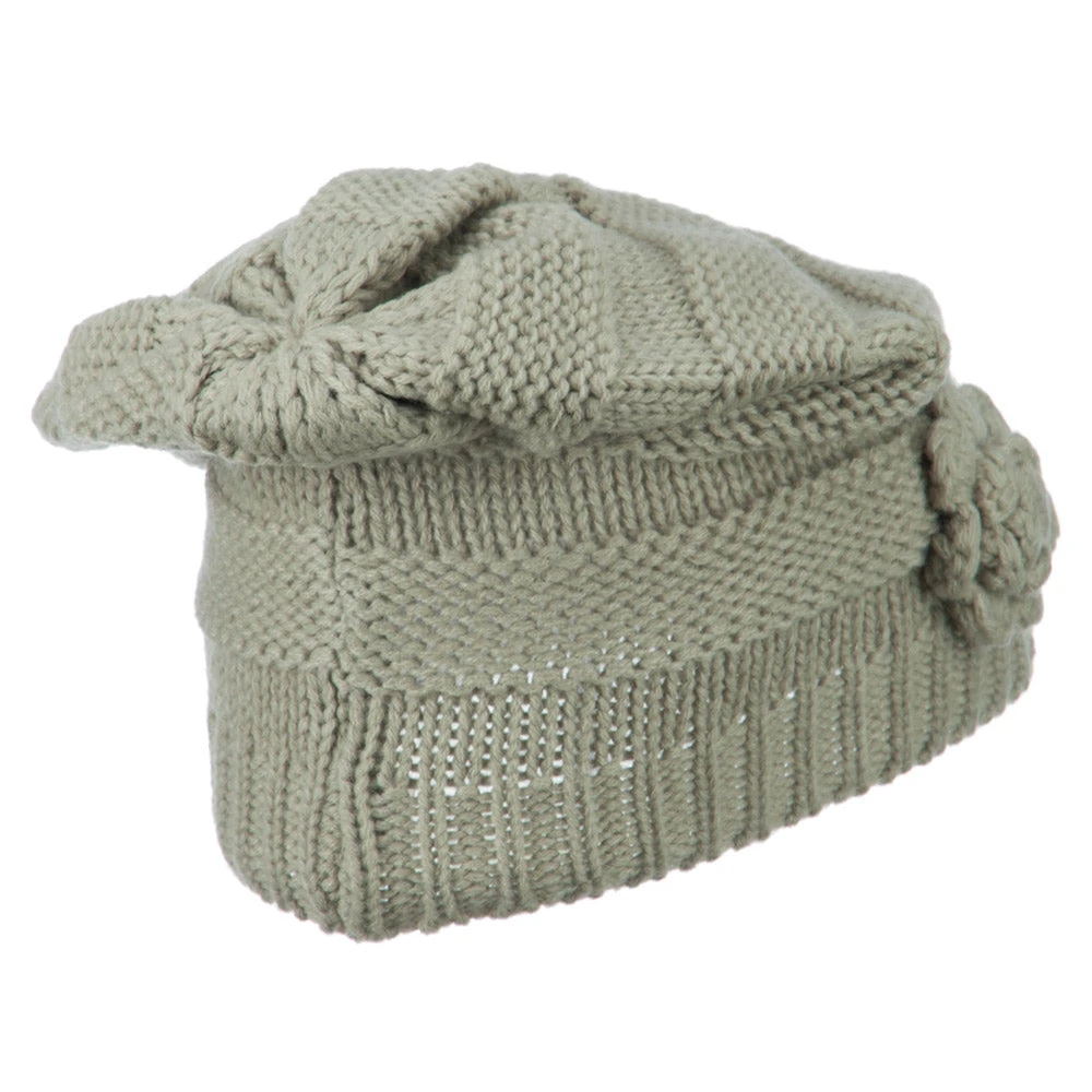 Flower Knit Long Beanie - Image 12