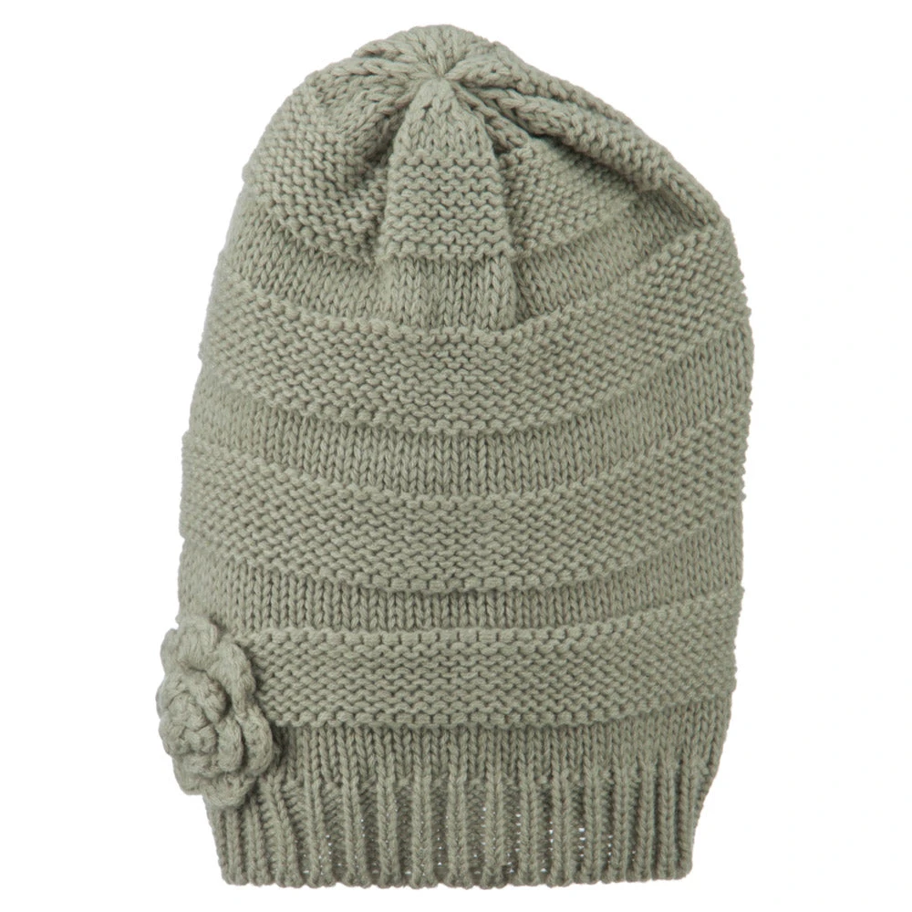 Flower Knit Long Beanie - Image 15