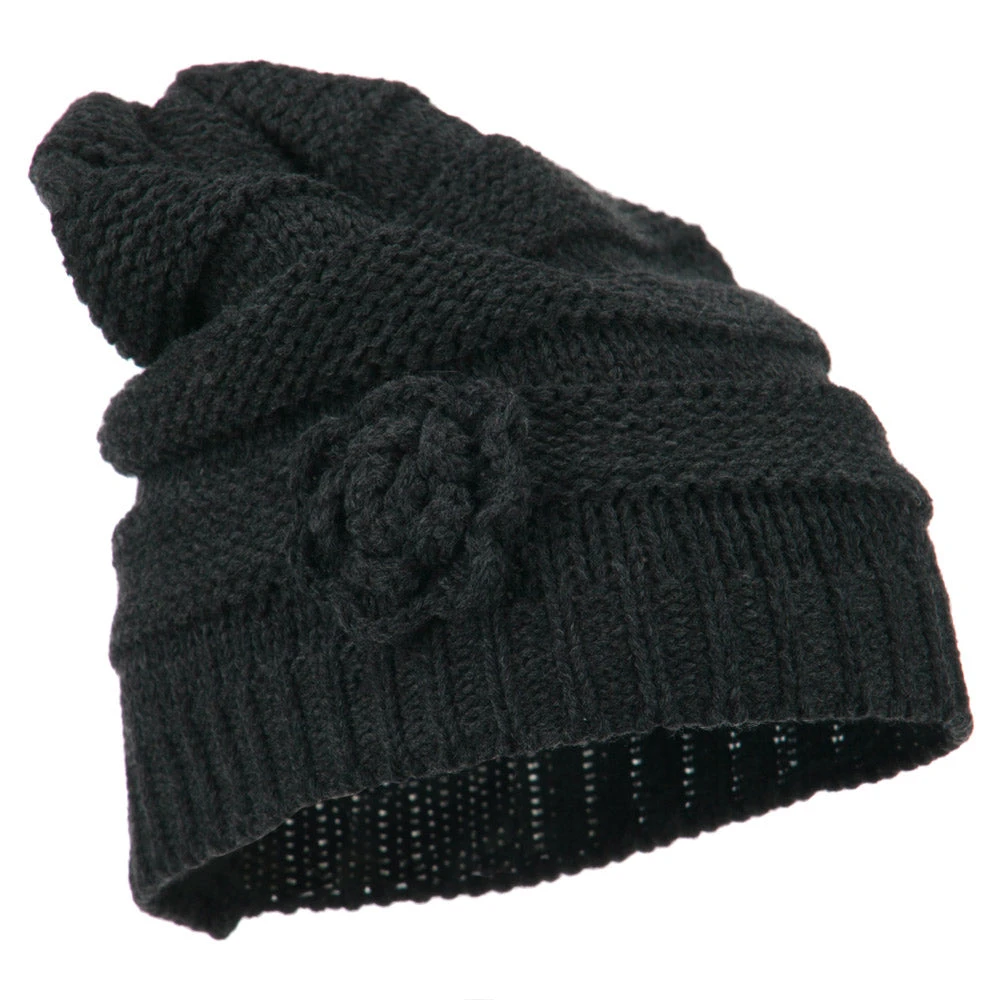 Flower Knit Long Beanie - Image 16
