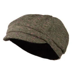 Gaby Covered Button Cabbie Cap