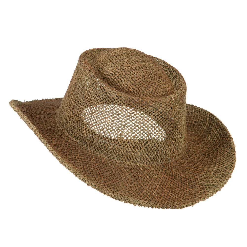 Outdoor Sea Grass Straw Gambler Hat - Image 2