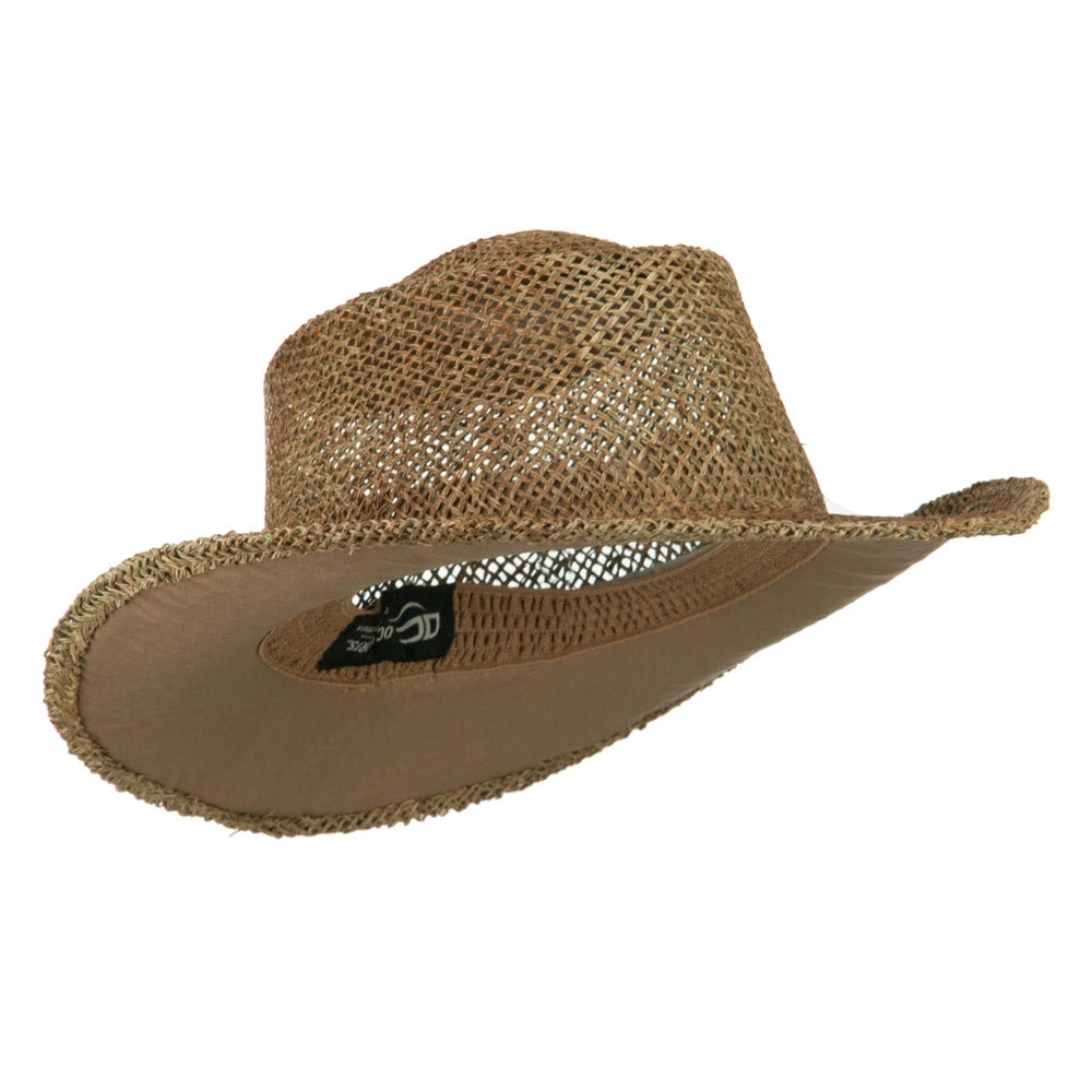 Outdoor Sea Grass Straw Gambler Hat - Image 4