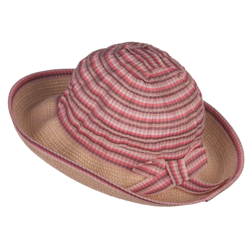 Girl's UPF 50+ Plaid Tweed Bucket Hat - Image 2