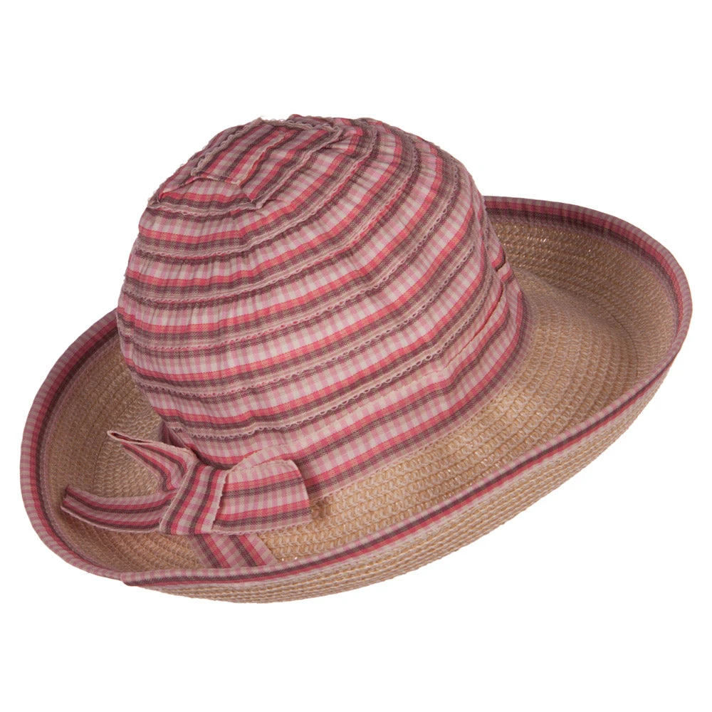 Girl's UPF 50+ Plaid Tweed Bucket Hat - Image 3
