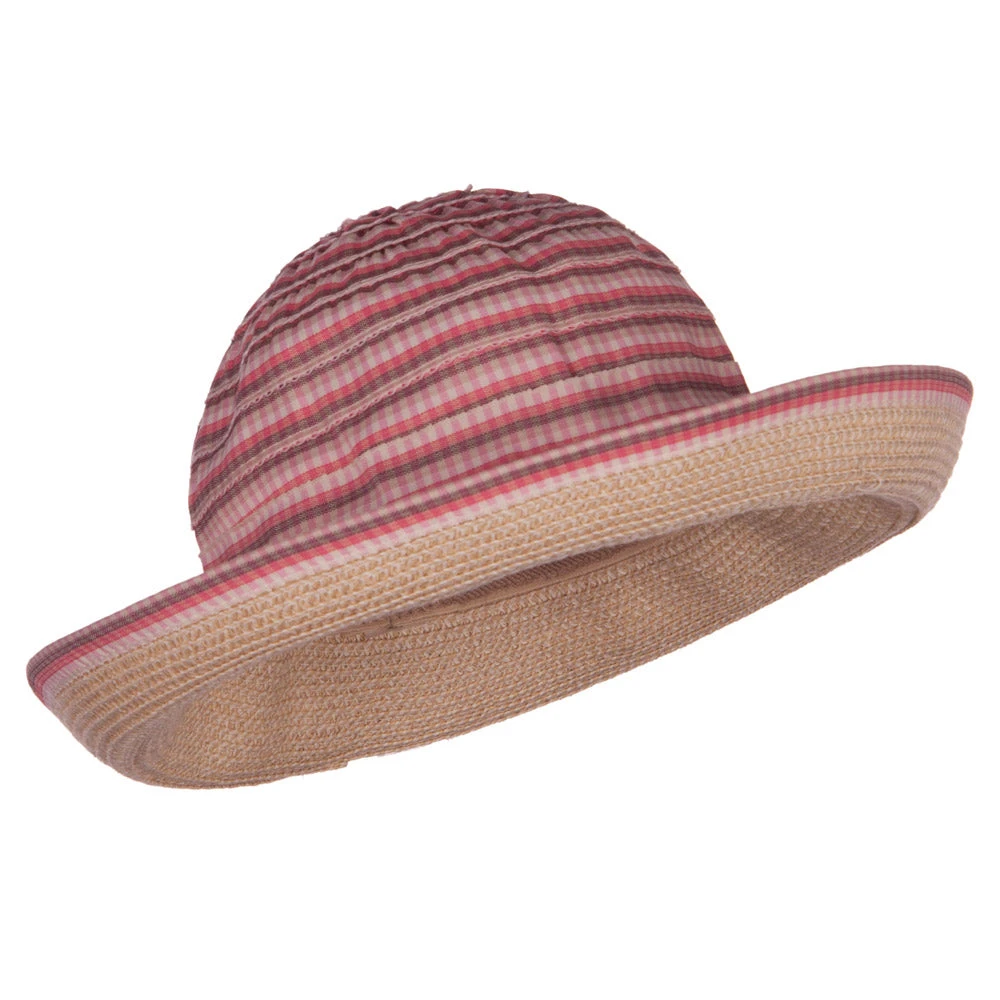 Girl's UPF 50+ Plaid Tweed Bucket Hat - Image 4