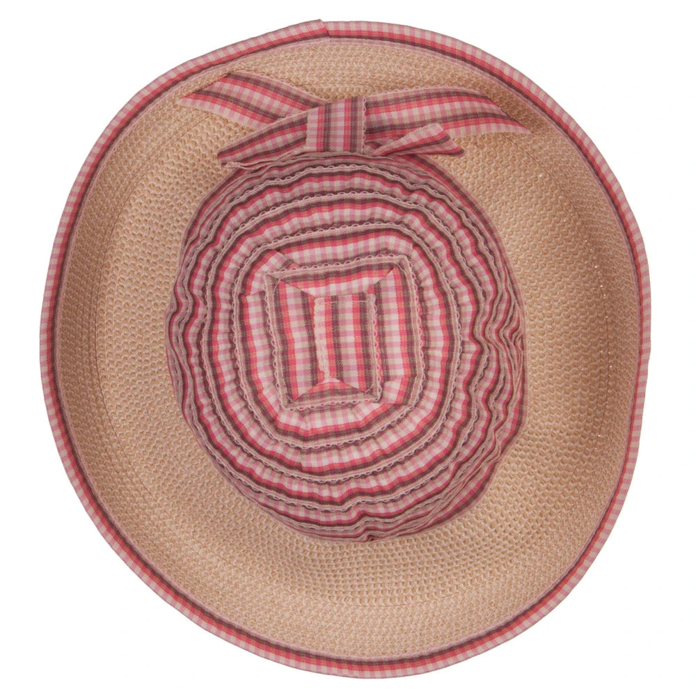 Girl's UPF 50+ Plaid Tweed Bucket Hat - Image 5