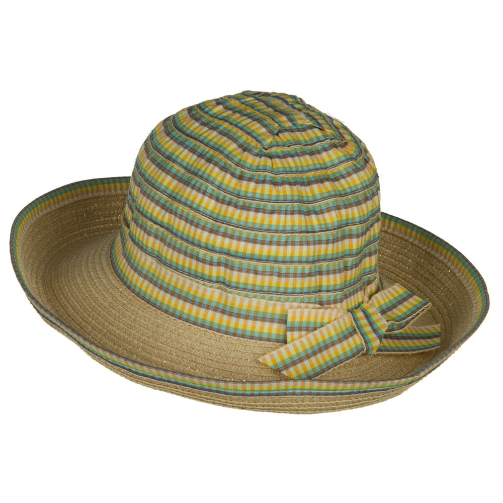 Girl's UPF 50+ Plaid Tweed Bucket Hat - Image 7