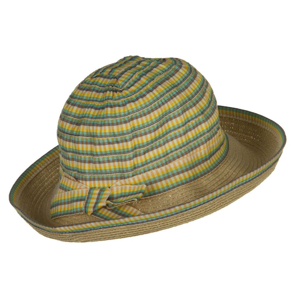 Girl's UPF 50+ Plaid Tweed Bucket Hat - Image 8