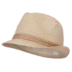 Girl's Multi Fleck Paper Braid Fedora