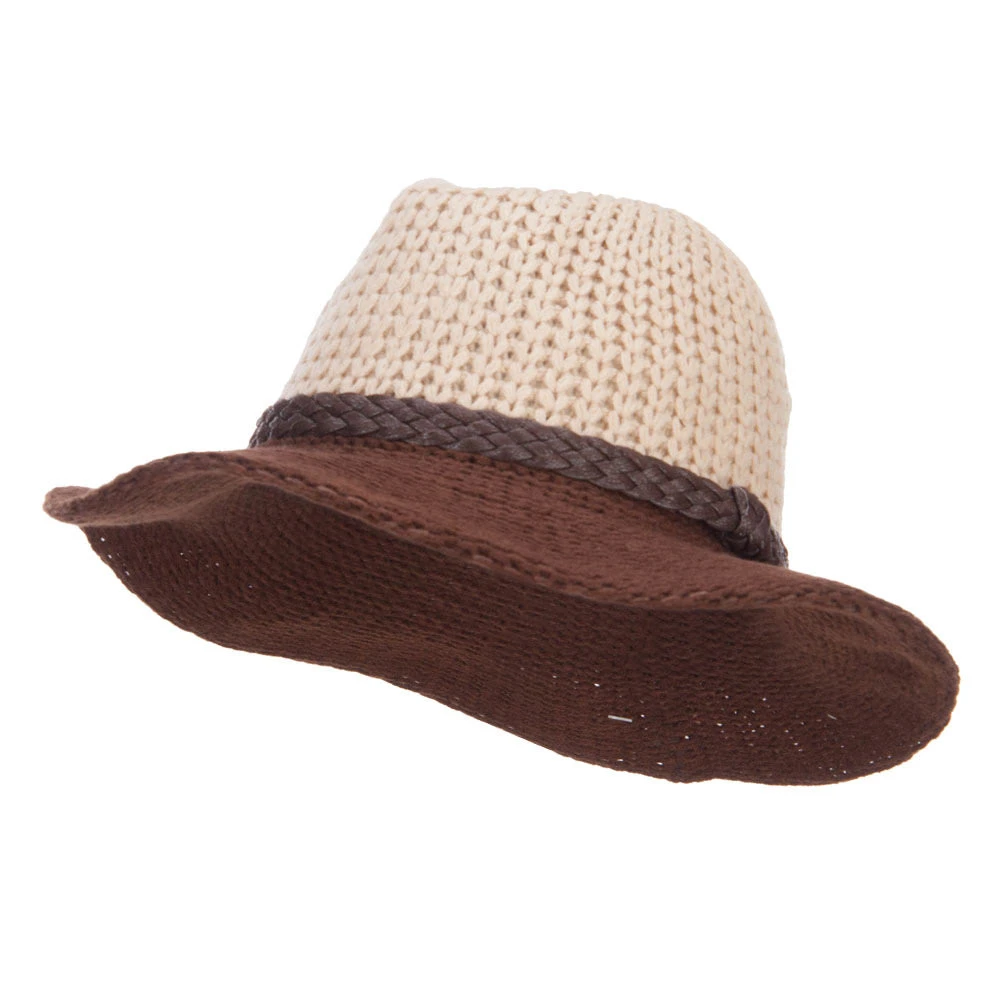 Women's Knit Wide Brim Fedora - Image 6