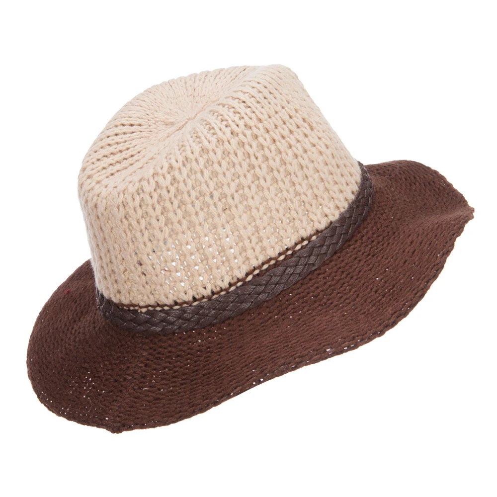 Women's Knit Wide Brim Fedora - Image 8