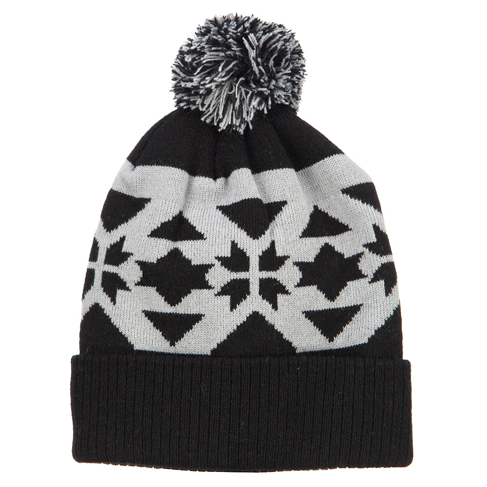 Jacquard Knit Pom Beanie - Image 5