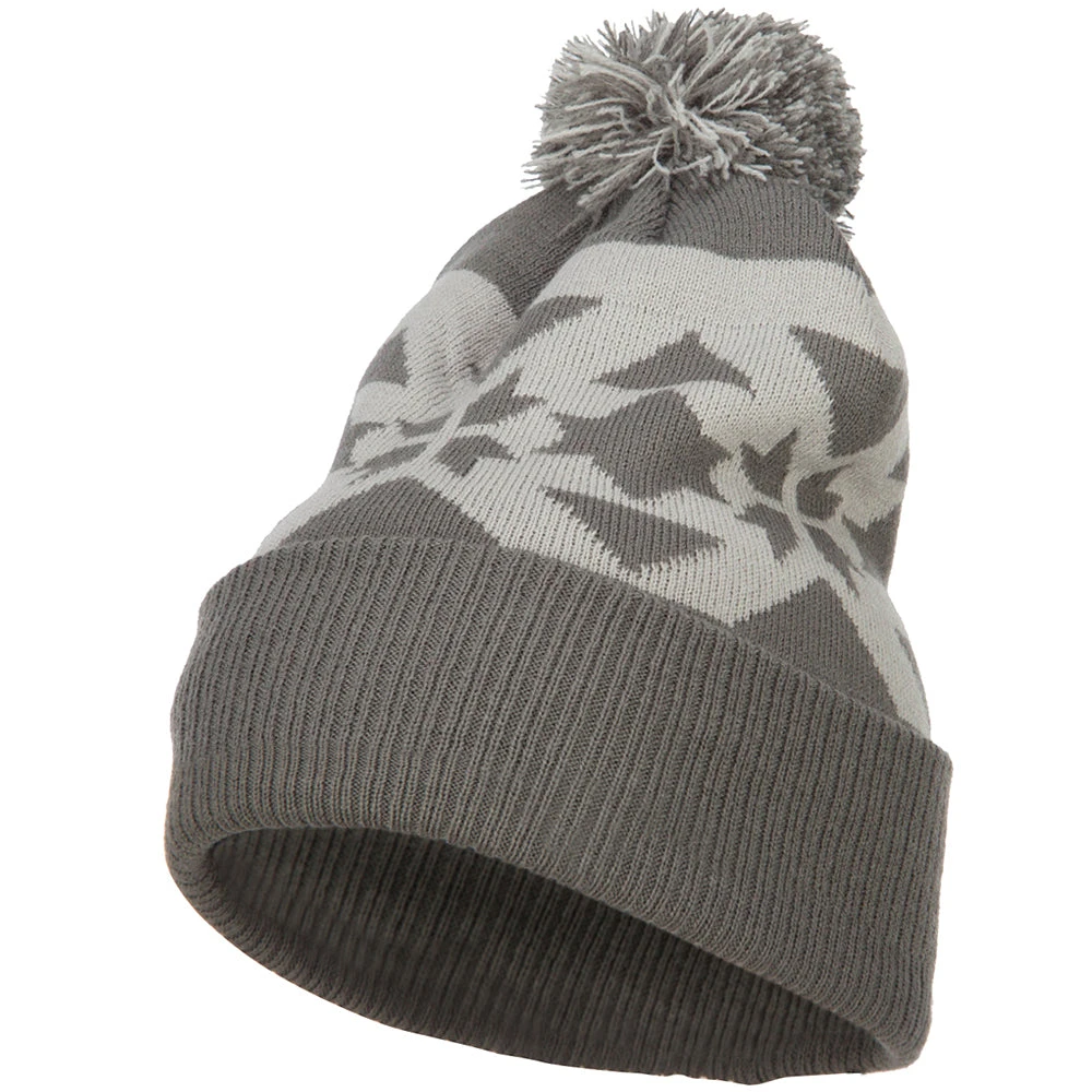 Jacquard Knit Pom Beanie - Image 6