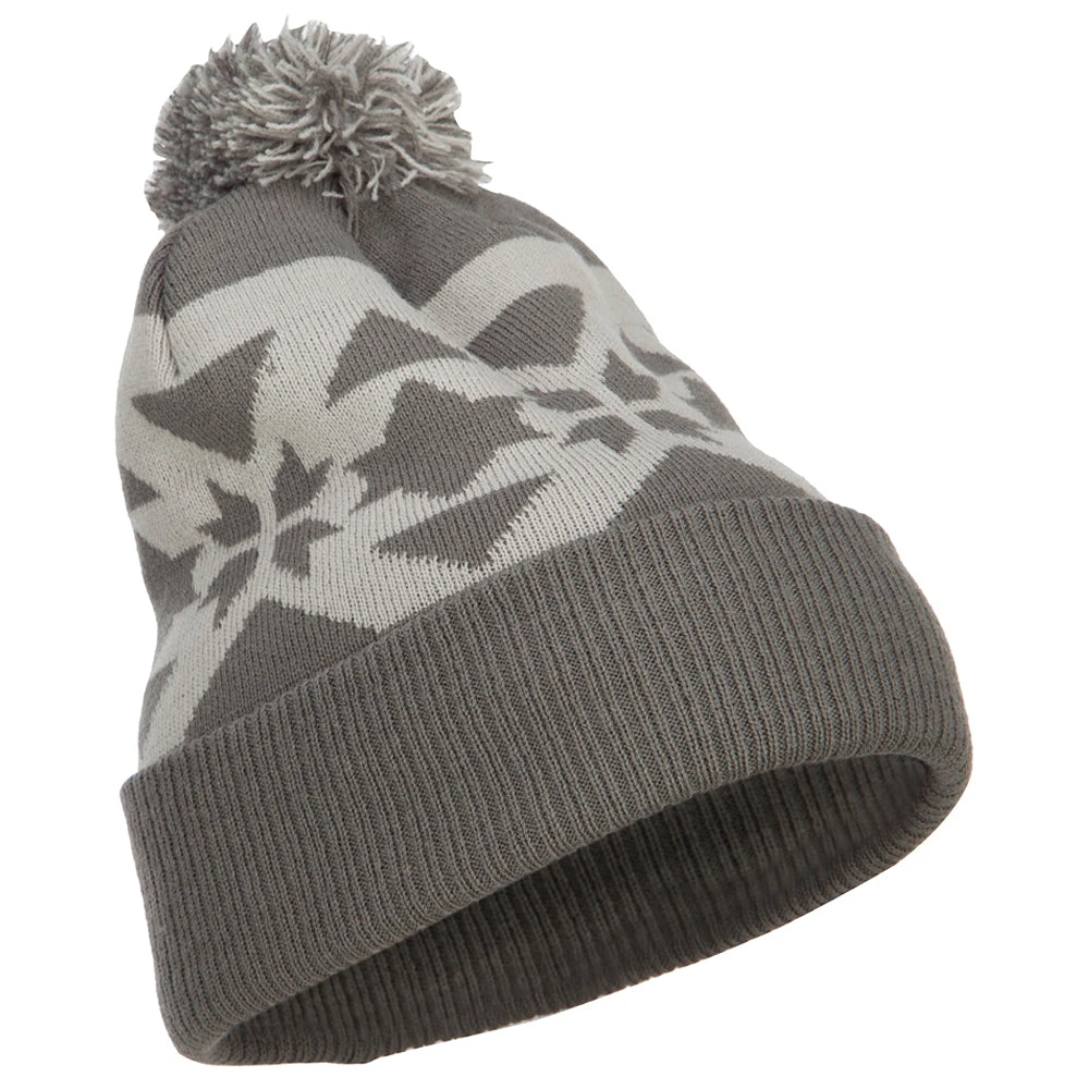 Jacquard Knit Pom Beanie - Image 9