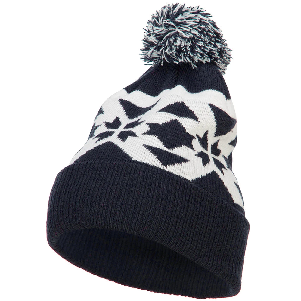 Jacquard Knit Pom Beanie - Image 11