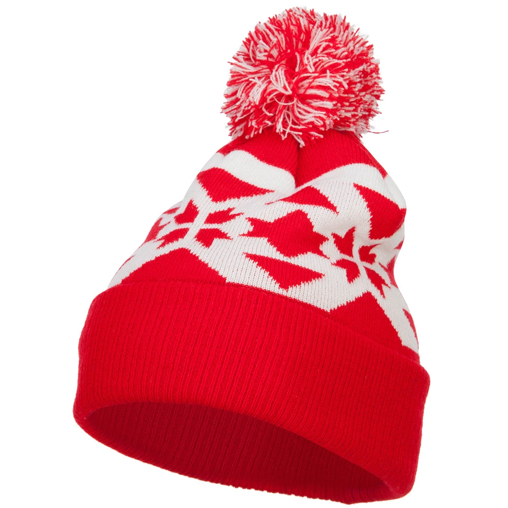 Jacquard Knit Pom Beanie - Image 16