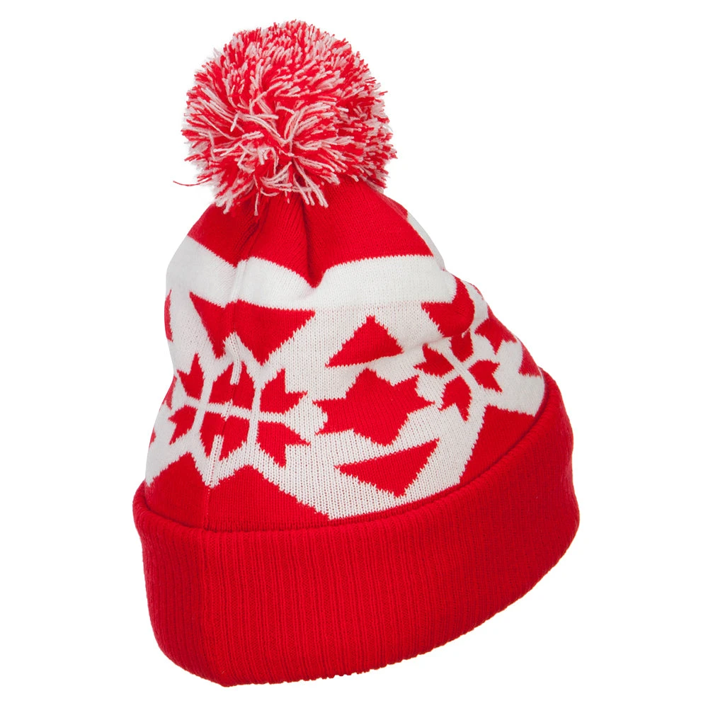 Jacquard Knit Pom Beanie - Image 18