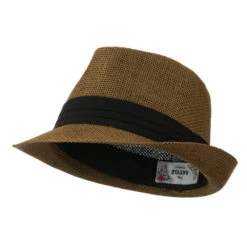 Kid's Paper Straw Black Band Fedora