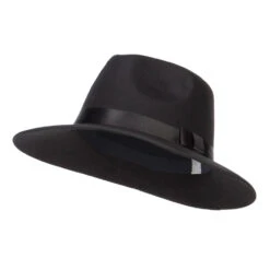Large Brim Ribbon Band Fedora