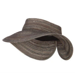 UPF 40 Women's Polyester Rolled Wide Brim Visor