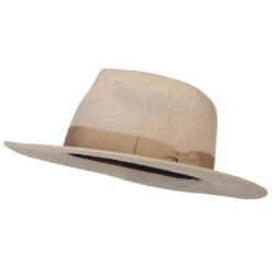Women's Wool Felt Grosgrain Ribbon Band Trim Pinched Crown Fedora Hat