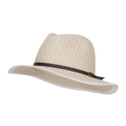 Patterned Panama Hat With Buckle Band